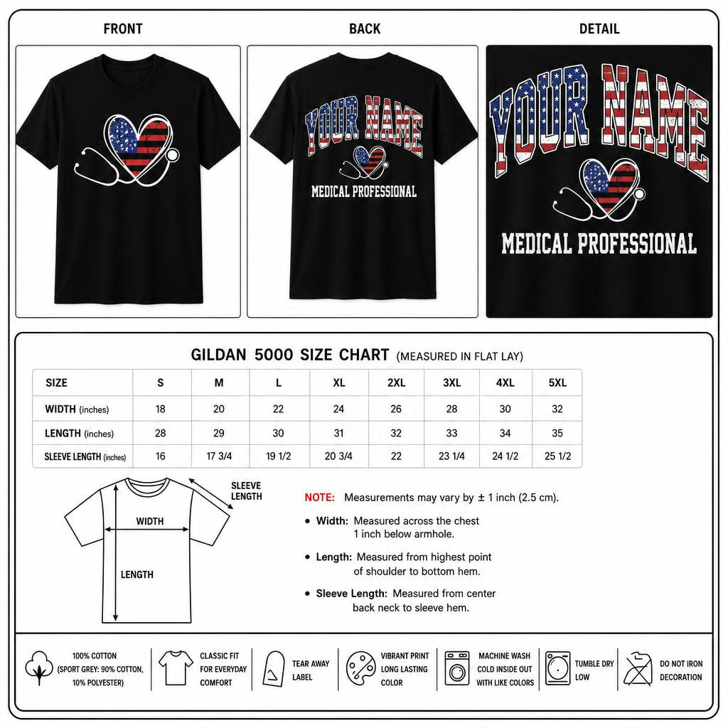 Personalized School Nurse Stethoscope Heart Shirt Custom Nurse Gift Unisex T-Shirt