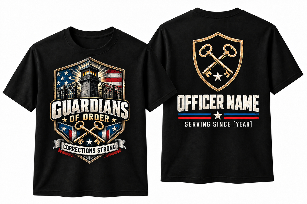 Guardians of Order – Personalized Correctional Officer Front & Back T-Shirt