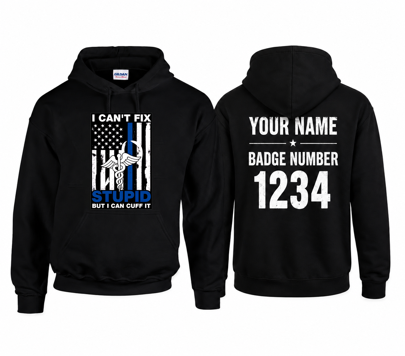 Funny Custom Name Correctional Officer Hoodie, I Can't Fix Stupid But I Can Cuff It Gift Hooded