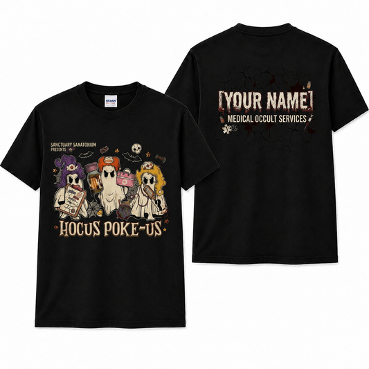 Personalized Ghost Nurse Halloween Shirt Hocus Poke Us Spooky Medical Tee