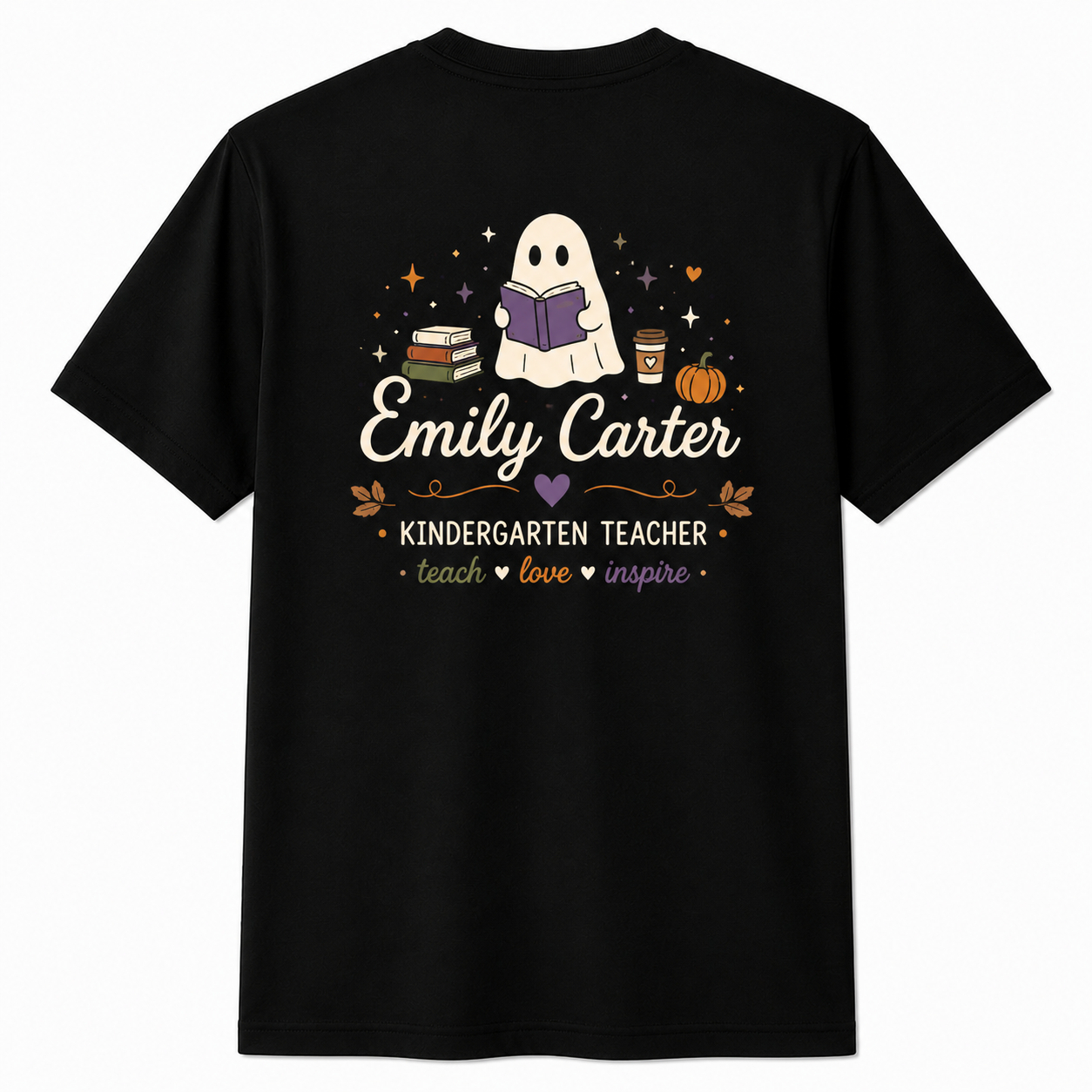 Custom Kindergarten Ghost Teacher Shirt Personalized Fall Halloween Unisex T-Shirt