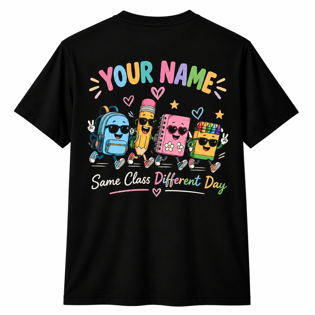 Custom Back To School Again Teacher T-Shirt School Supplies Personalized Gift