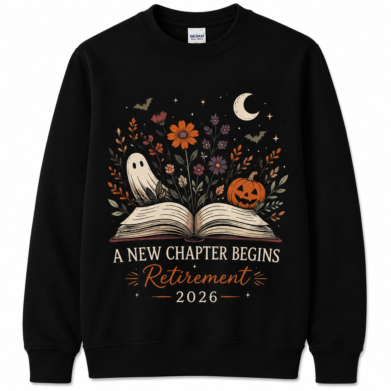 Custom Retro Halloween Teacher Retirement Sweatshirt A New Chapter Begins