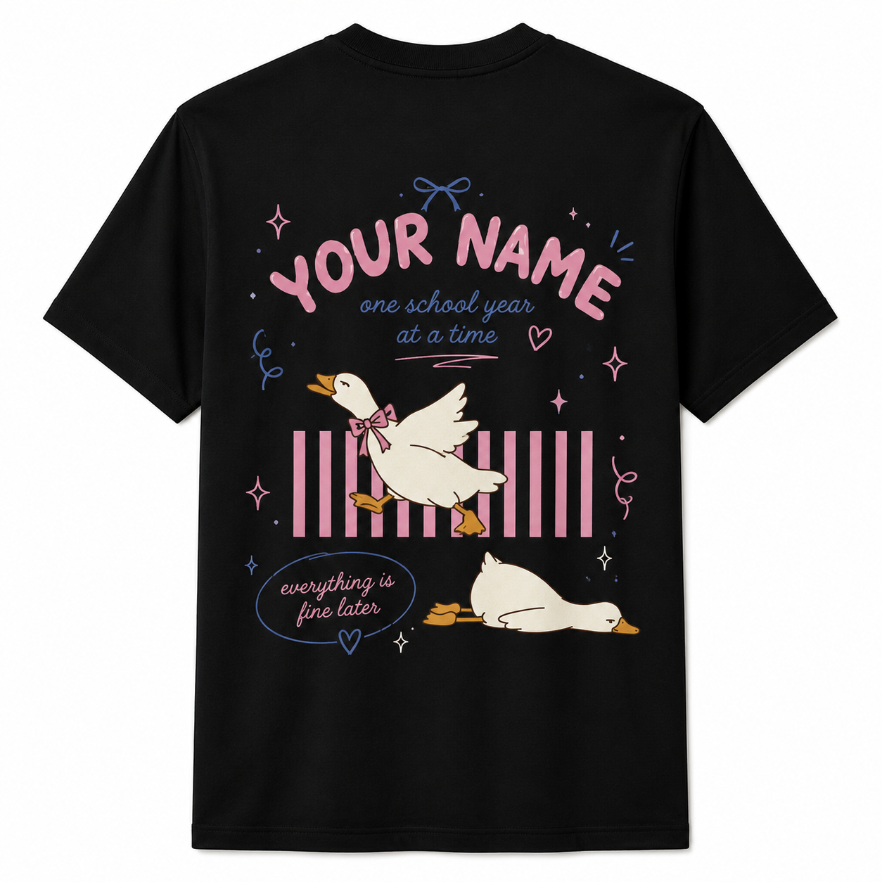 Custom Funny Goose Shirt One School Year Later Tired Teacher Gift Unisex T-Shirt