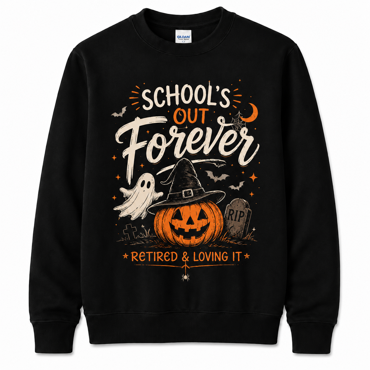 Custom Halloween Teacher Retirement Sweatshirt School's Out Forever Gift