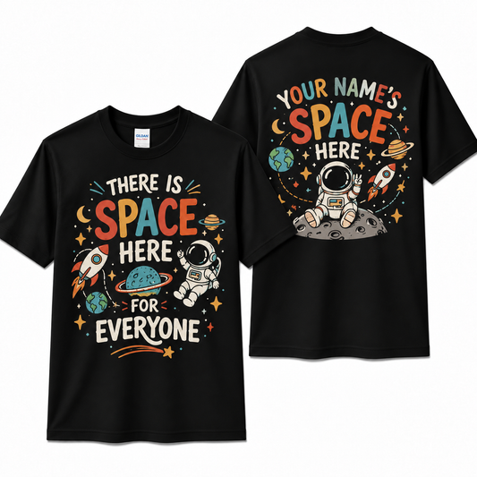 Custom Teacher T-Shirt Astronaut Space Here For Everyone Personalized Gift