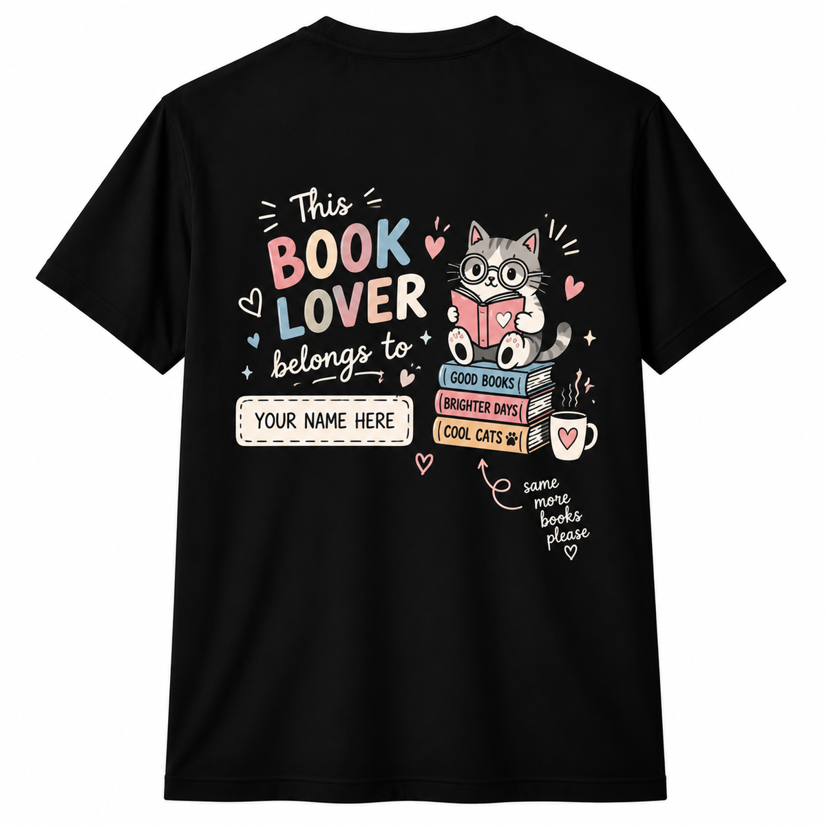 Personalized Teacher Shirt Cool Cats Read Books Cat Book Lover Custom Name Tee