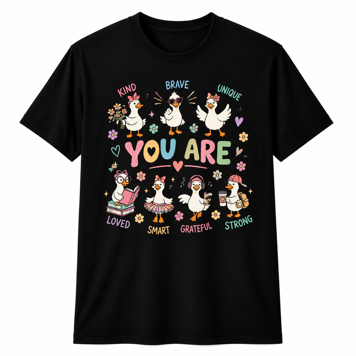 Custom You Are Kind Brave Strong Duck Teacher T-Shirt Personalized Name Gift