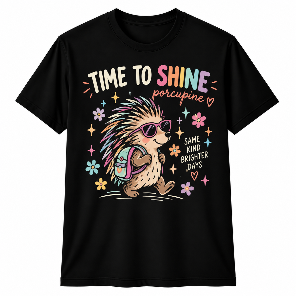 Custom Time To Shine Porcupine Teacher T-Shirt Hedgehog Personalized Name