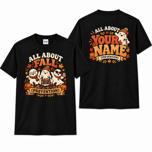 All about Fall Prevention Ghost Nurse Custom Shirt Autumn Physical Therapy Tee