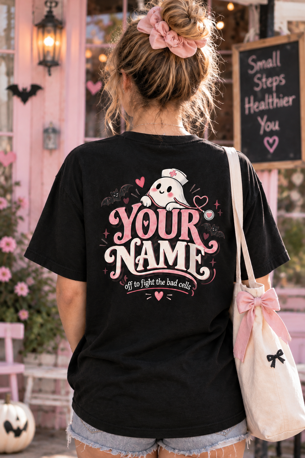 Off to Fight the Bad Cells Ghost Nurse Custom Shirt Cute Halloween T Shirt