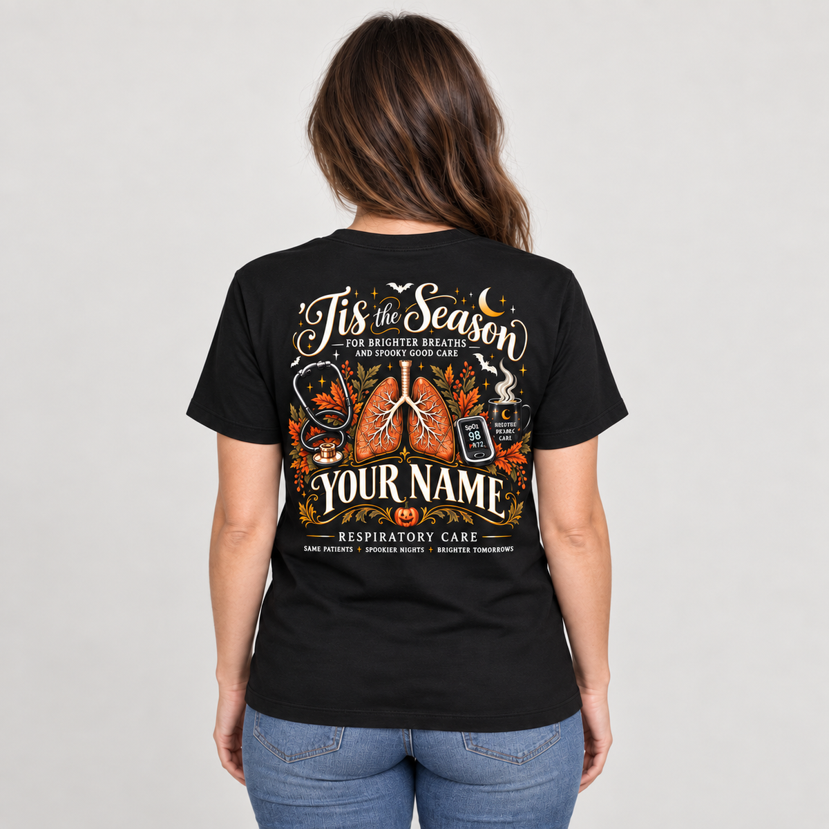 Respiratory Therapist Halloween Shirt Personalize Tis the Season Care T Shirt