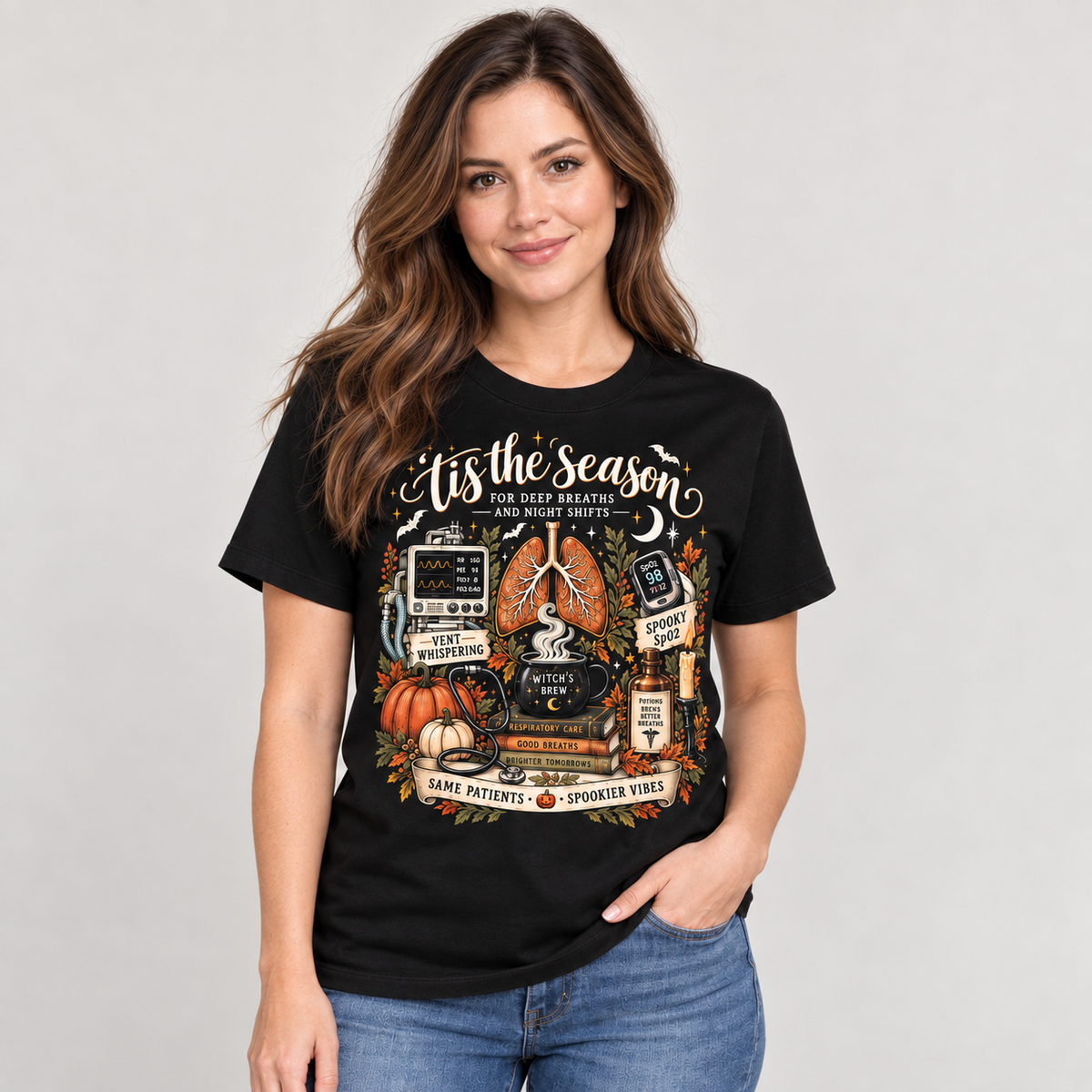 Respiratory Therapist Halloween Shirt Personalize Tis the Season Care T Shirt
