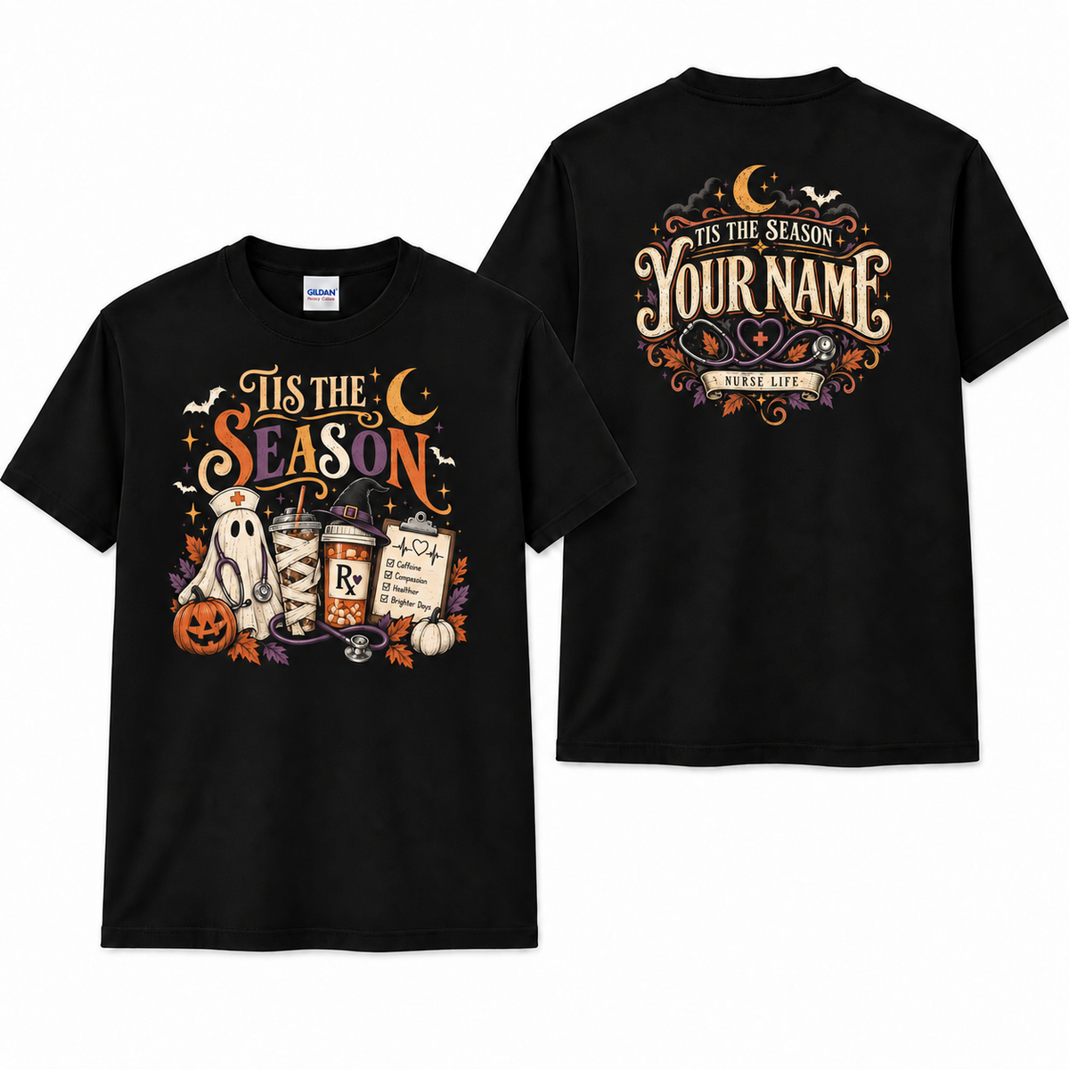 Custom Nurse Halloween Shirt Ghost Pumpkin Tis the Season Shirt