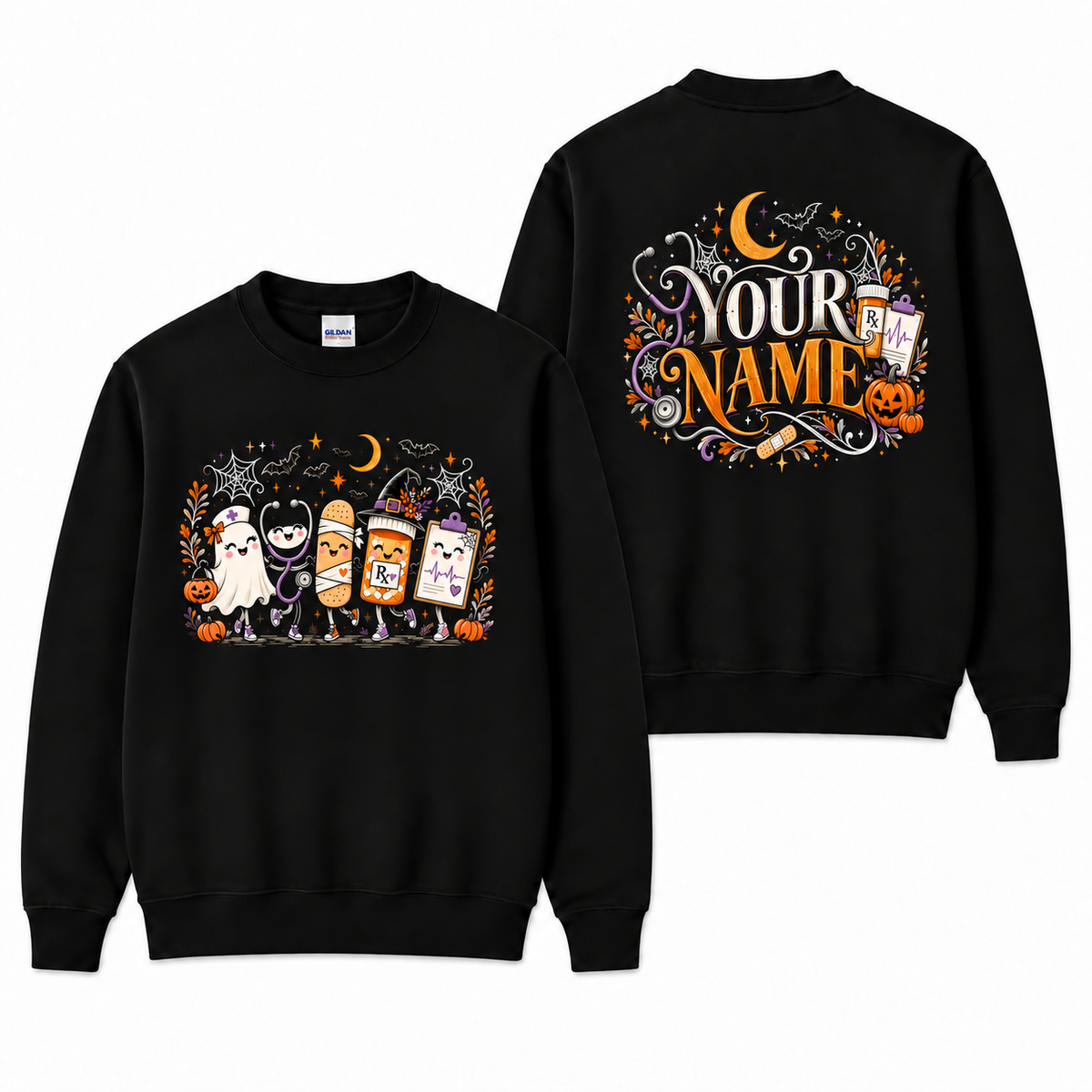 Cute Halloween Nurse Sweatshirt Personalized Medical Staff Costume Gift