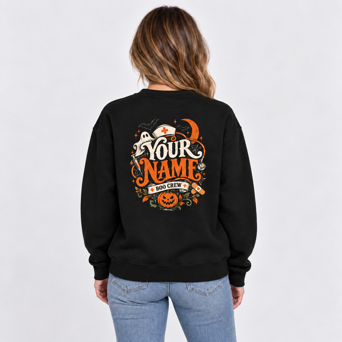 Nurse Boo Crew Halloween Custom Sweatshirt spooky Ghost Shirt