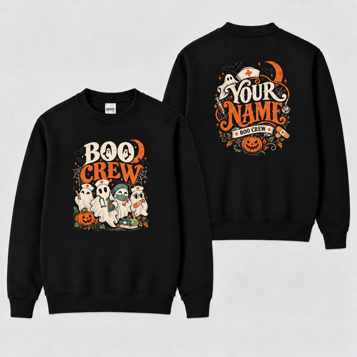 Nurse Boo Crew Halloween Custom Sweatshirt spooky Ghost Shirt
