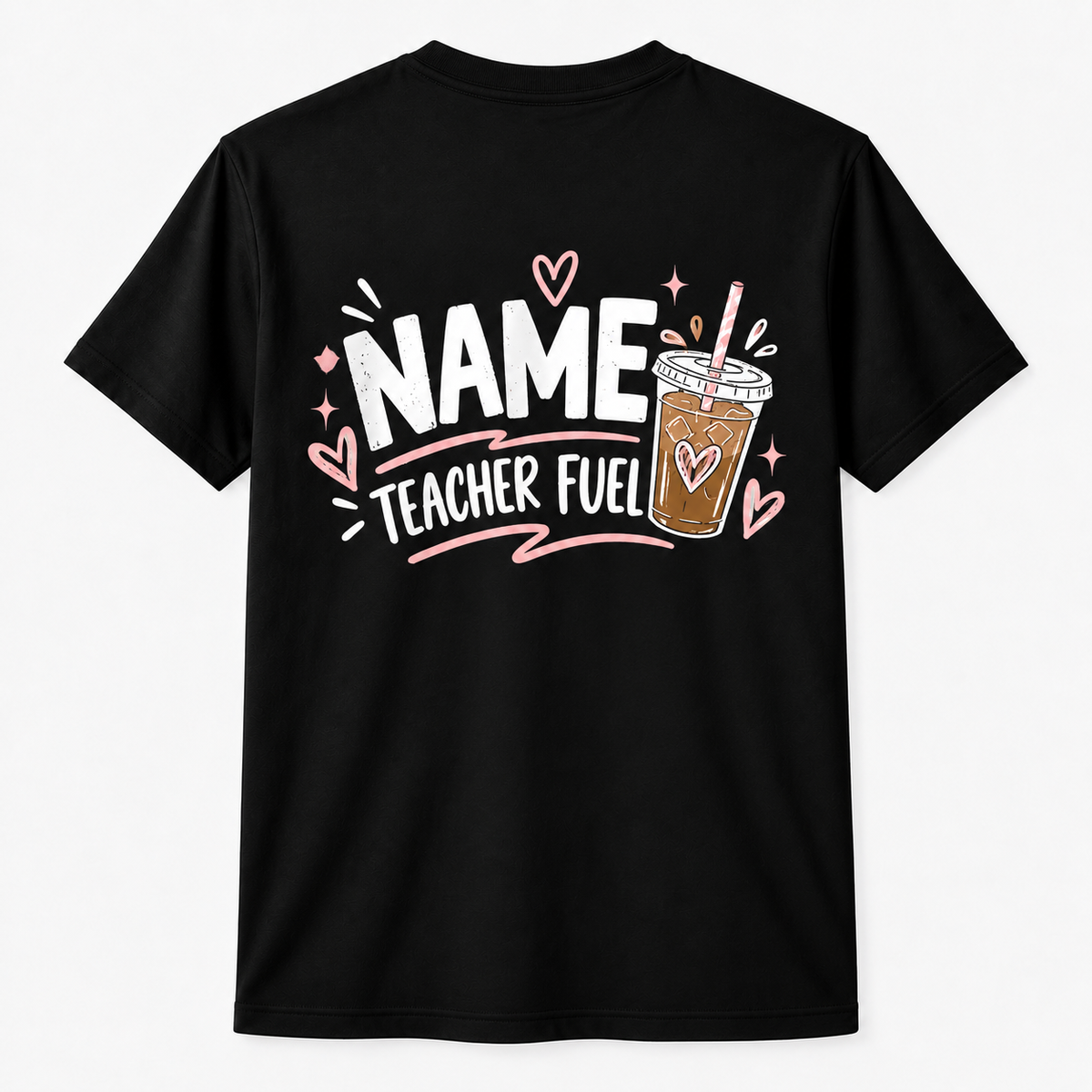 Personalized Custom Half Teacher Half Coffee Funny Iced Coffee Teacher Unisex T-Shirt