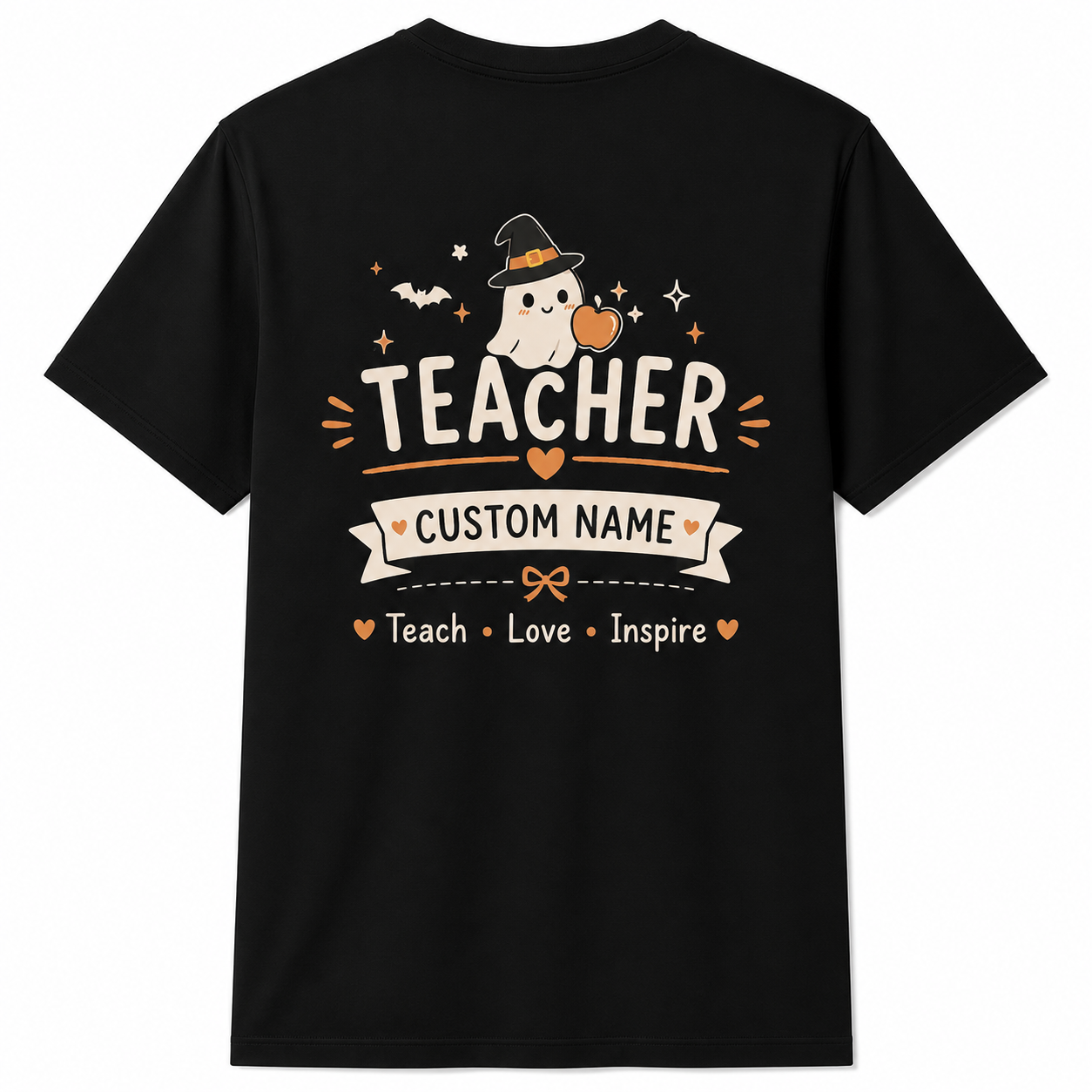 Personalized Halloween Teacher Shirt Trick or Teach Ghost Unisex T-Shirt