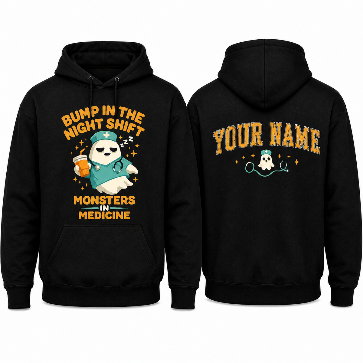 Bump in the Night Shift Nurse Hoodie Personalized Ghost Medicine Custom Shirt