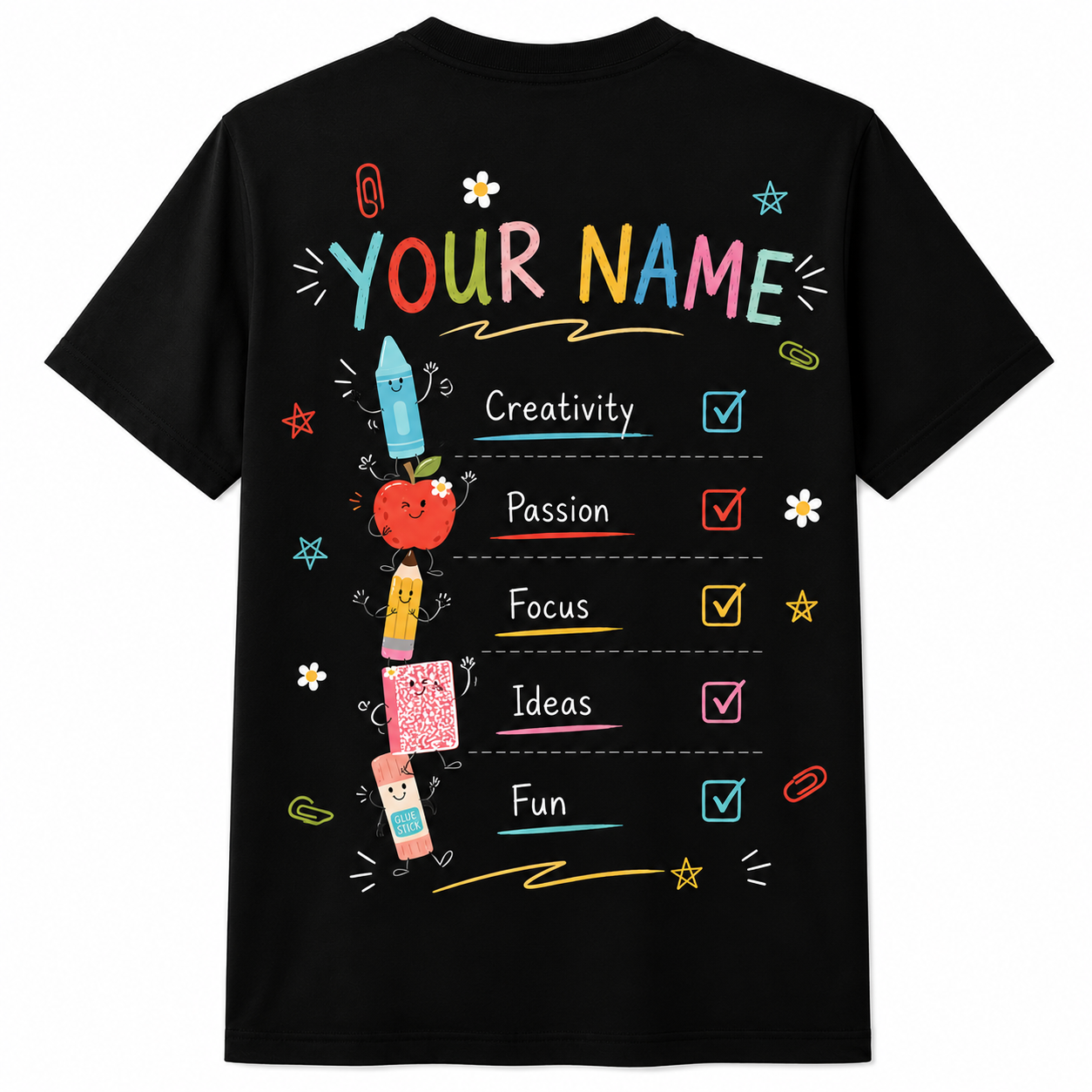 Custom Kindergarten Teacher Shirt Cute School Supplies Gift Unisex T-Shirt