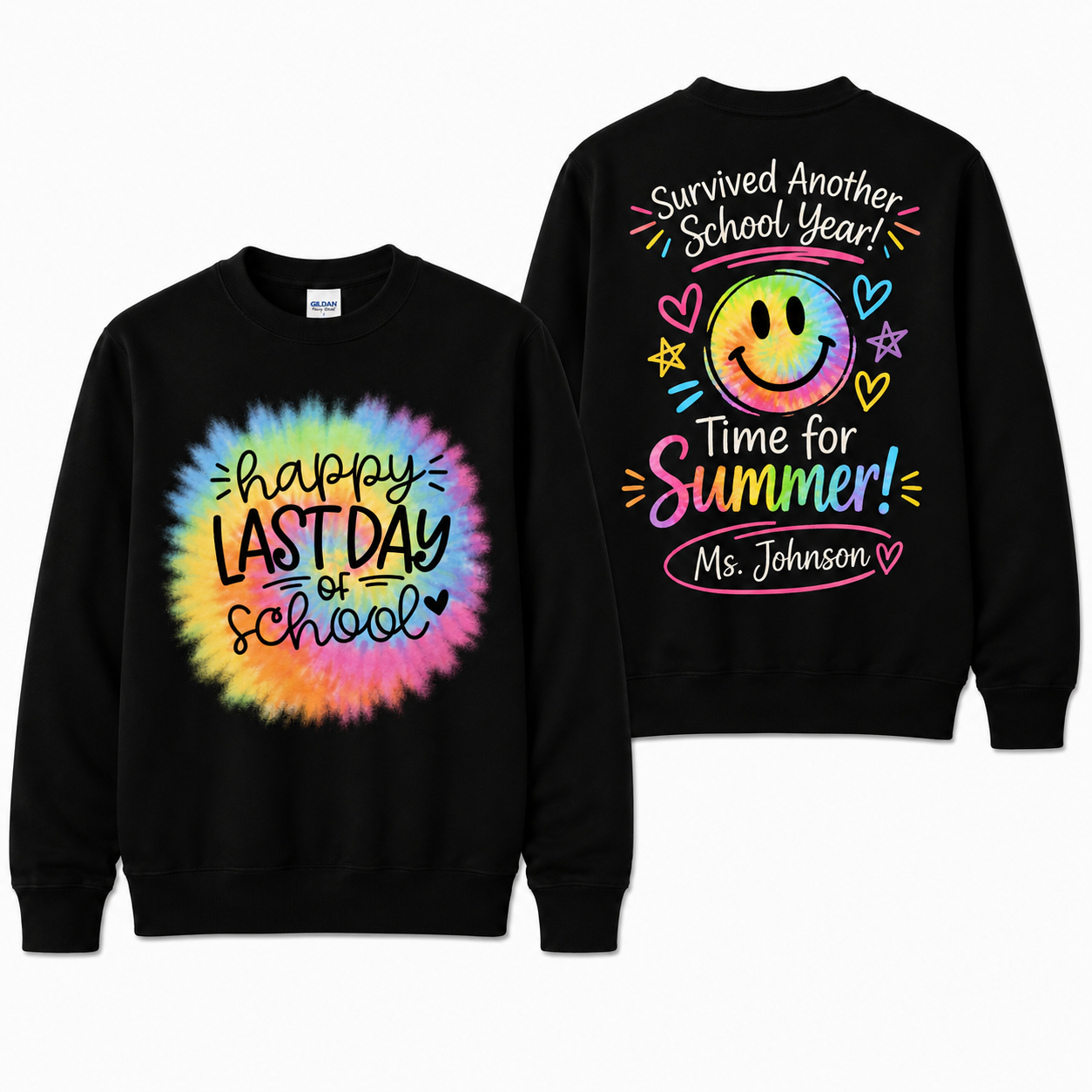 Custom Time For Summer Teacher Sweatshirt Happy Last Day Of School Gift