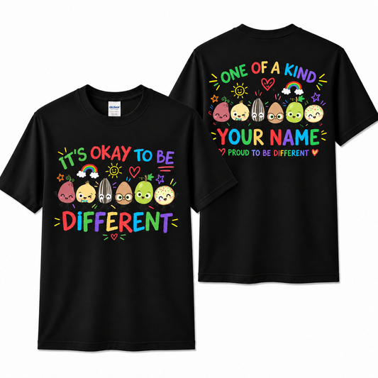 Custom Inclusion Teacher T-Shirt Its Okay To Be Different One Of A Kind Gift