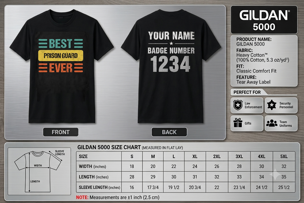 Personalized Best Prison Guard Shirt - Custom Retro Corrections Officer Gift Tee