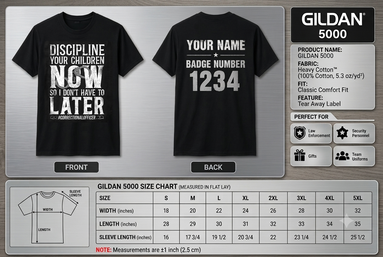Funny Correctional Officer T-Shirt - Discipline Your Children Prison Guard Tee