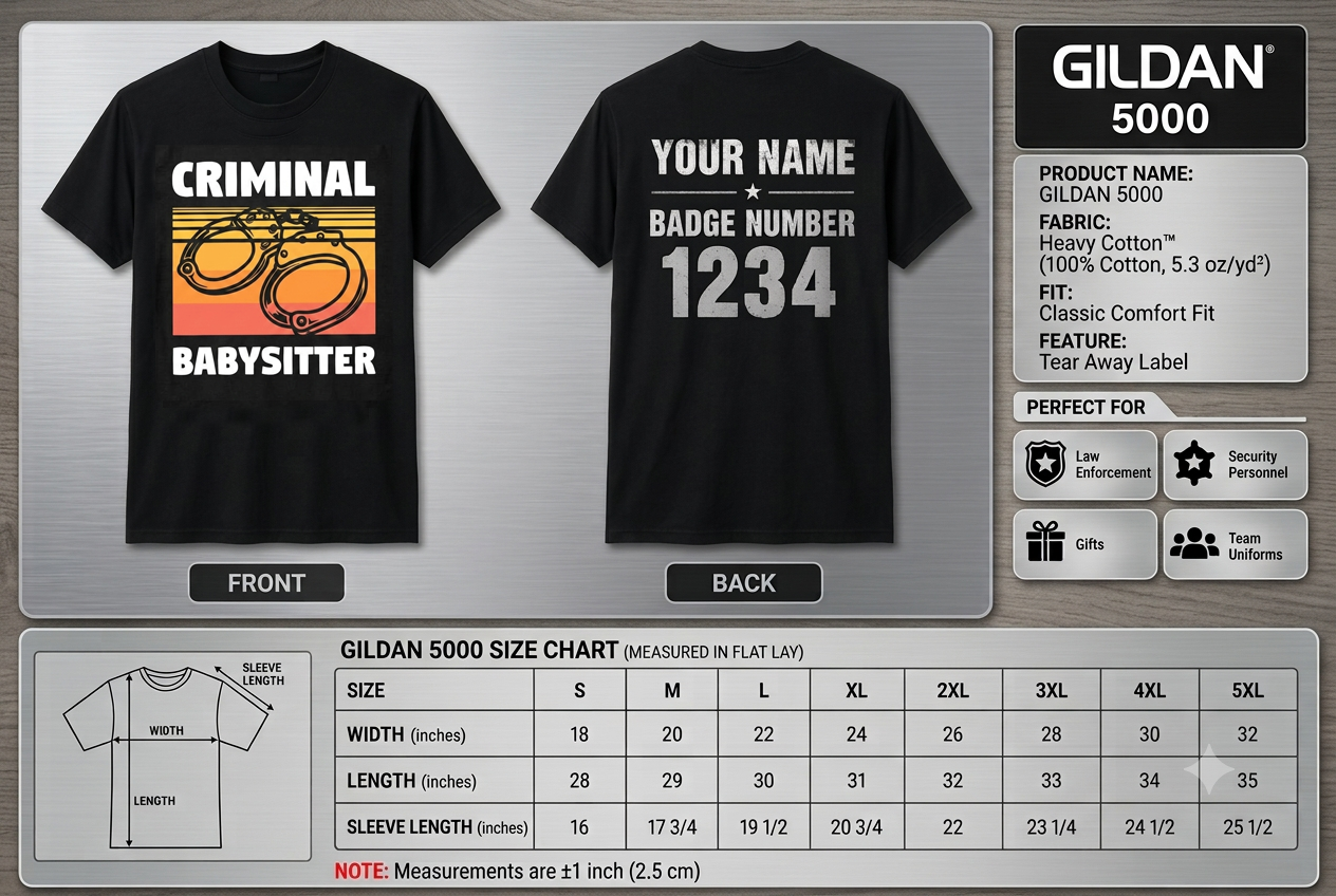 Funny Criminal Babysitter Shirt - Retro Corrections Officer Prison Guard Gift