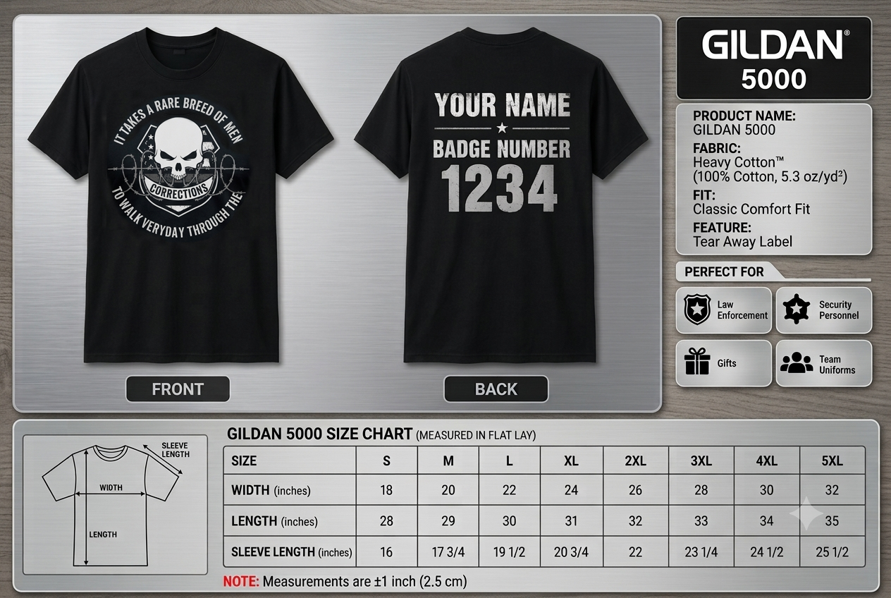 Custom Proud Correctional Officer Shirt | Personalized Name Badge Number Gates of Hell Prison Guard