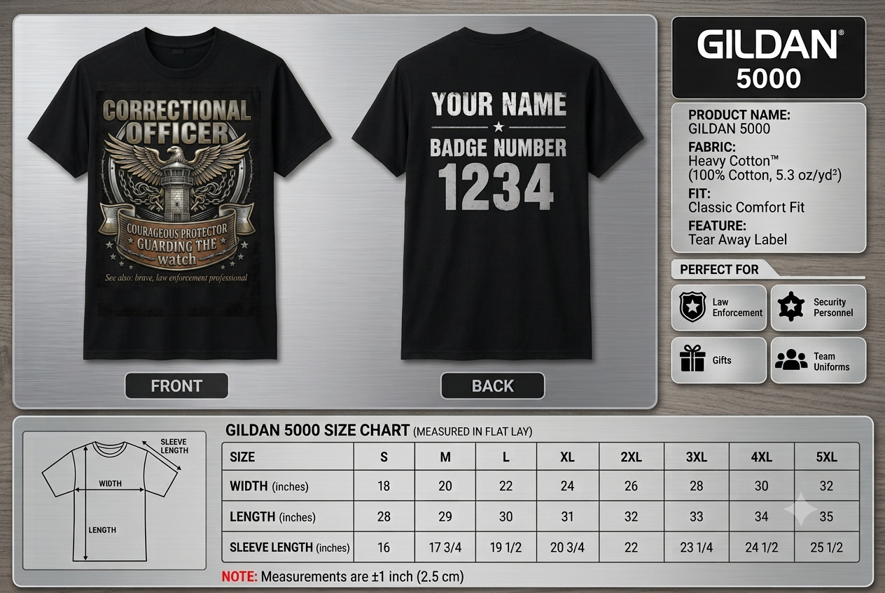 Custom Corrections Officer Shirt | Personalized Thin Silver Line CO Gear T-Shirt | Premium Prison Guard Law