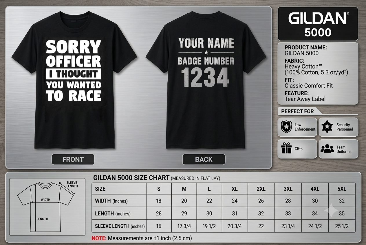 Funny JDM Muscle Car Shirt - Custom Racing Enthusiast "Sorry Officer" T-Shirt