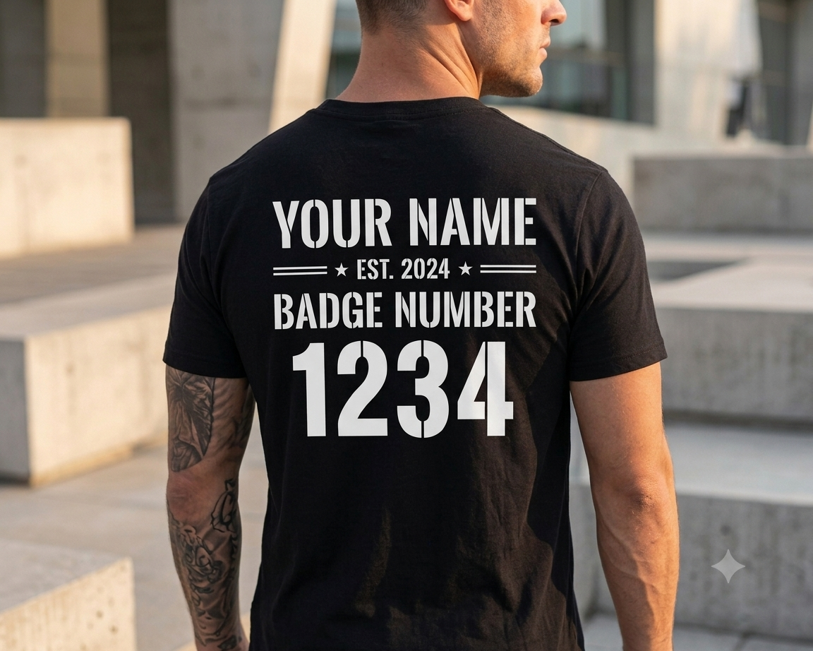 Custom Proud Correctional Officer Shirt | Personalized Name Badge Number Gates of Hell Prison Guard