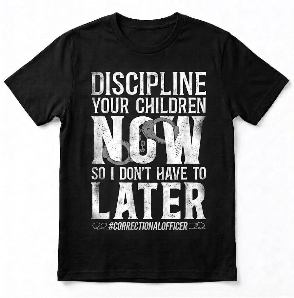 Funny Correctional Officer T-Shirt - Discipline Your Children Prison Guard Tee