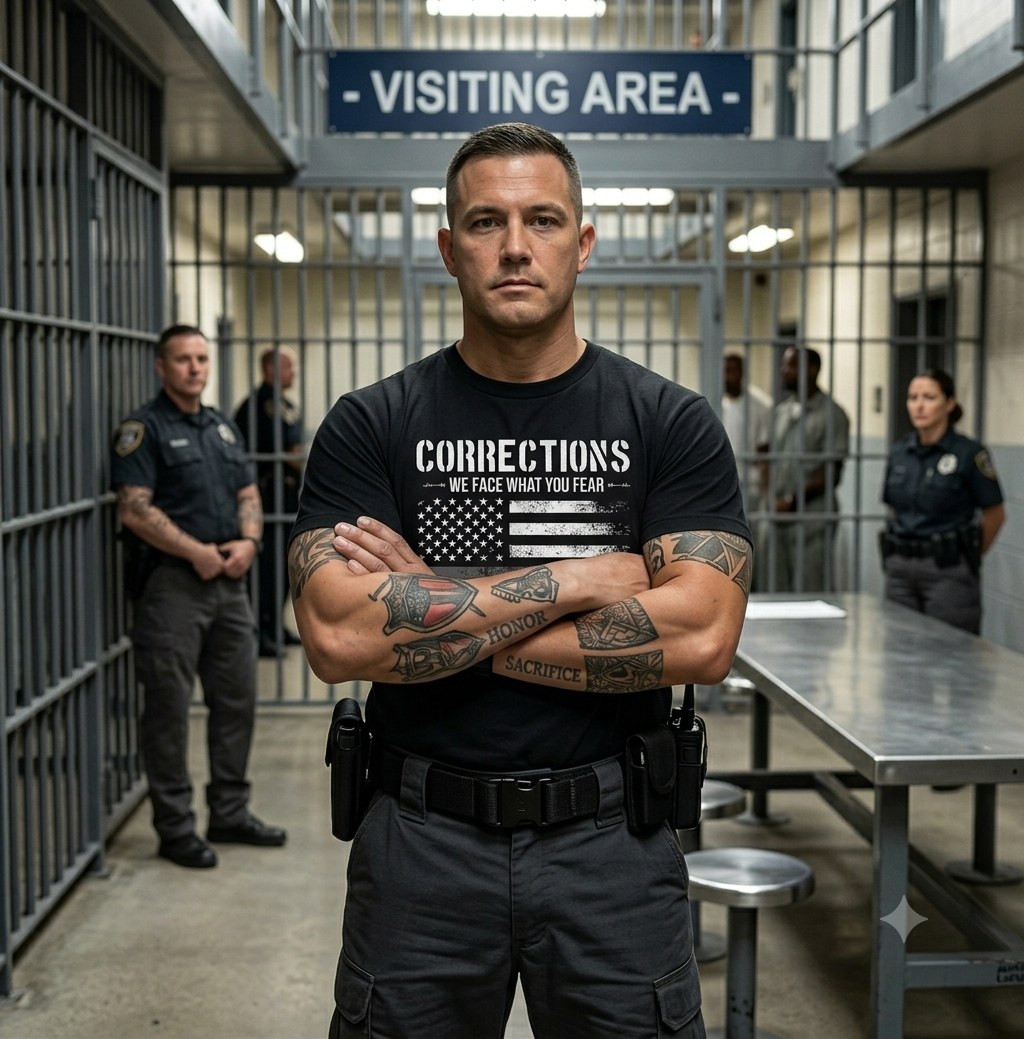 Proud Corrections Officer Respect Shirt - Custom Name American Flag Law Enforcement Tee