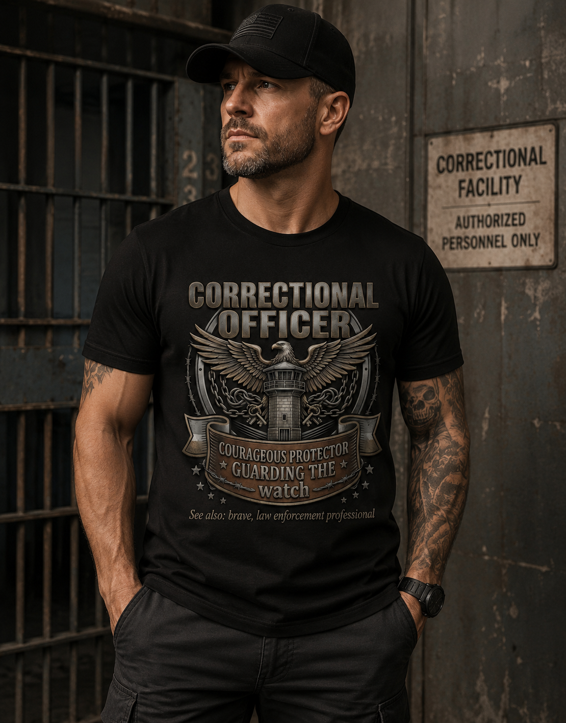 Custom Corrections Officer Shirt | Personalized Thin Silver Line CO Gear T-Shirt | Premium Prison Guard Law