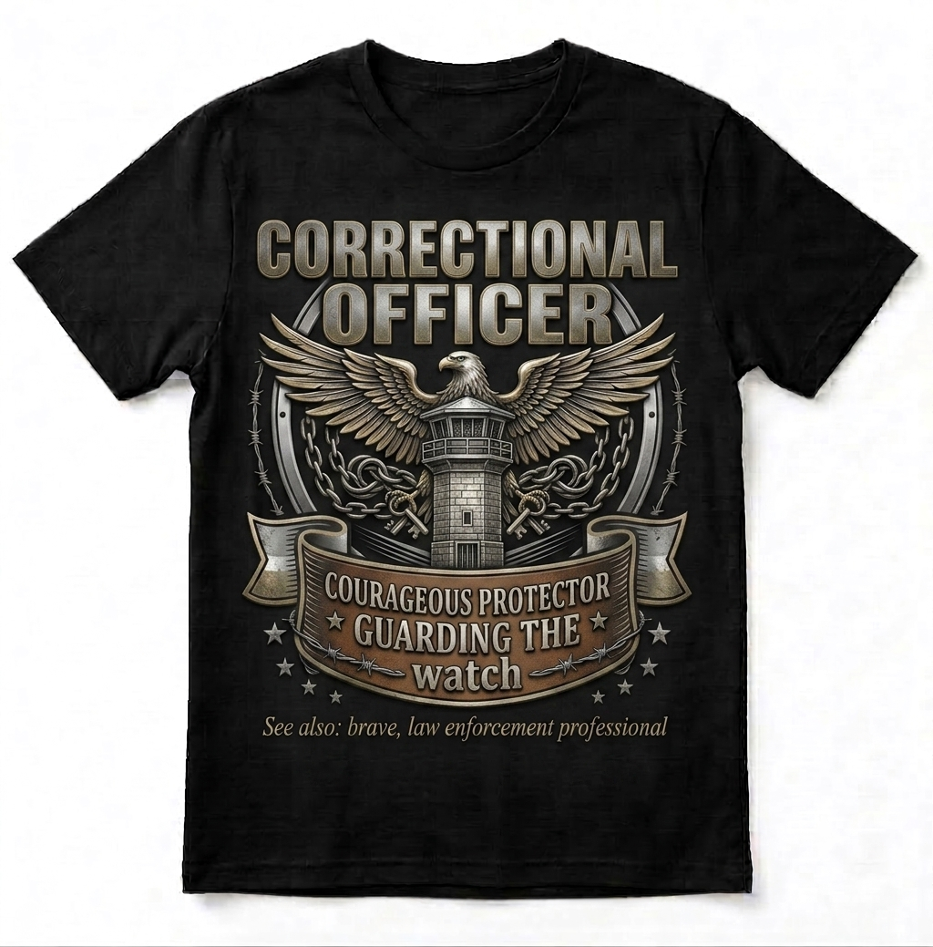 Custom Corrections Officer Shirt | Personalized Thin Silver Line CO Gear T-Shirt | Premium Prison Guard Law