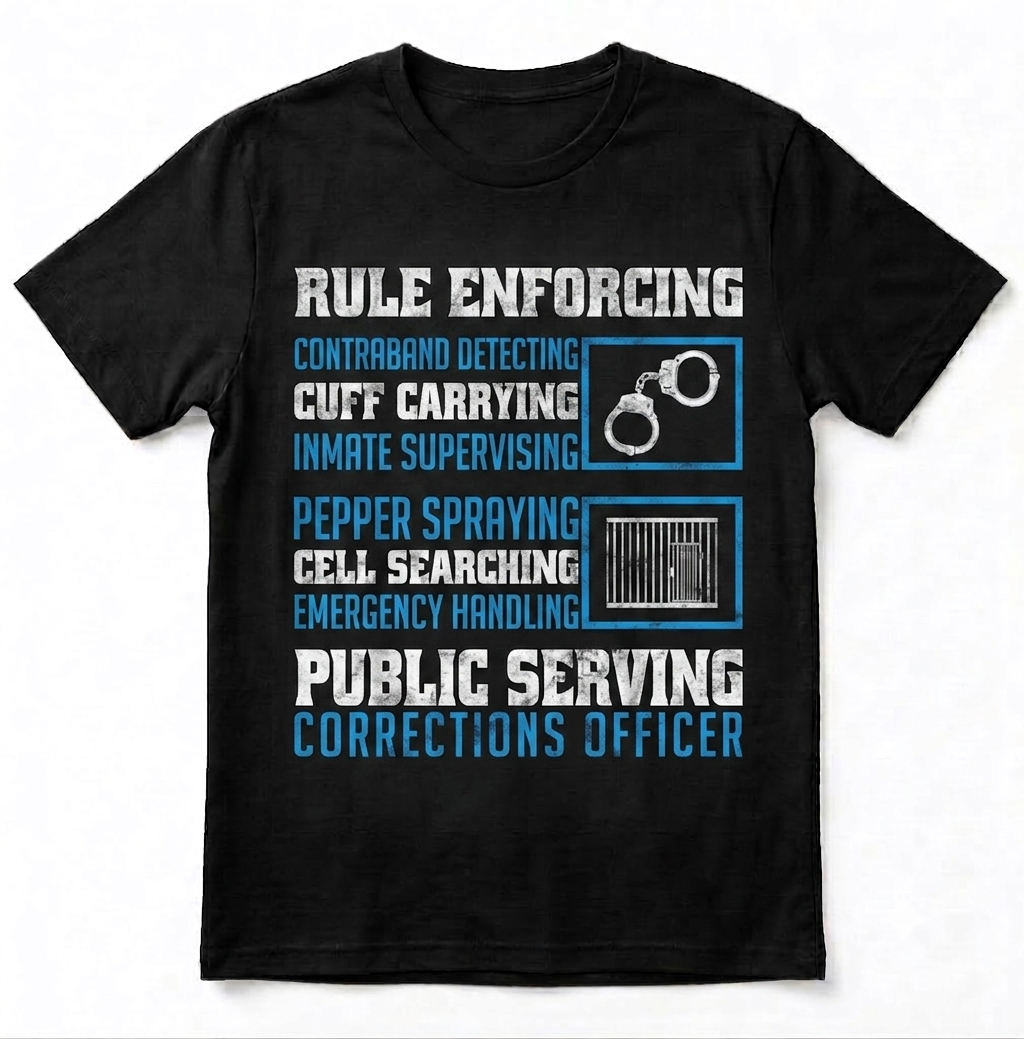 Funny Correctional Officer Shirt - Custom Name Rule Enforcing Jailer T-Shirt