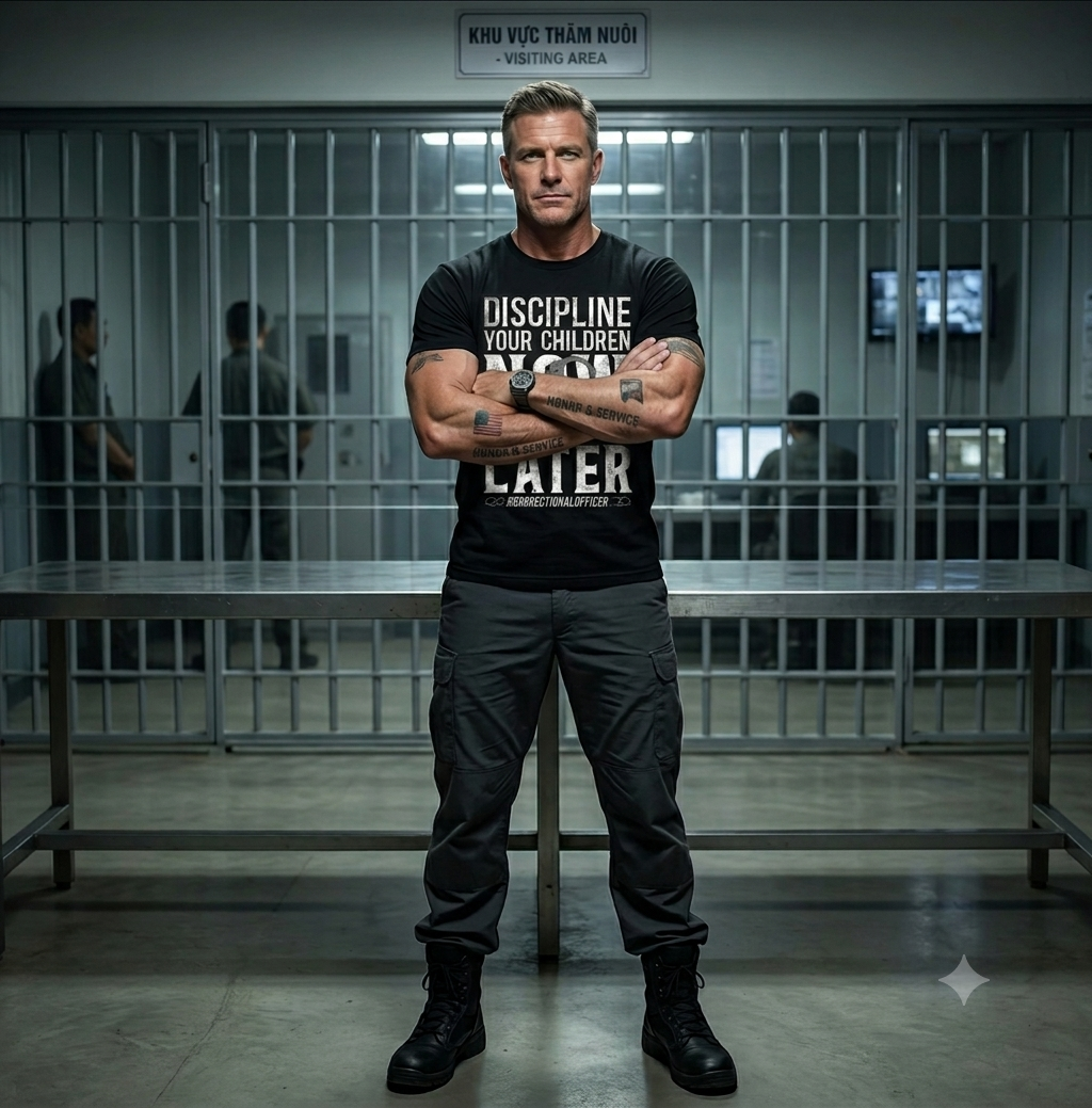 Funny Correctional Officer T-Shirt - Discipline Your Children Prison Guard Tee