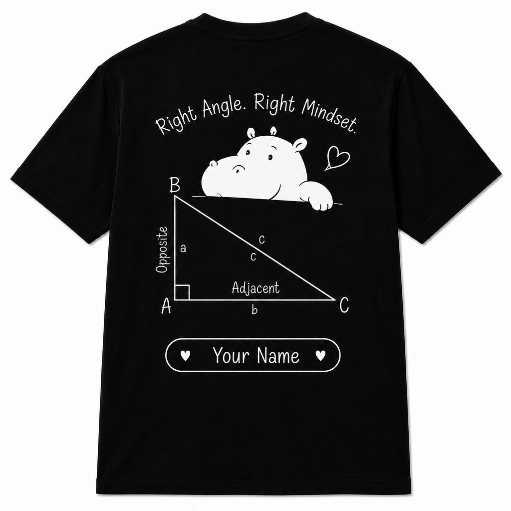 Custom Funny Hippopotenuse Math Teacher Geometry Gift Unisex T-Shirt