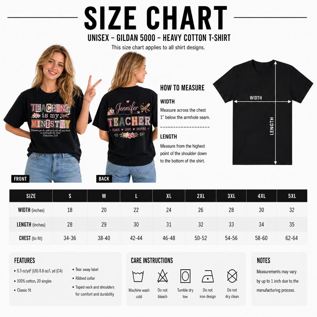 Personalized Teaching Is My Ministry Shirt Christian Faith Teacher Unisex T-Shirt