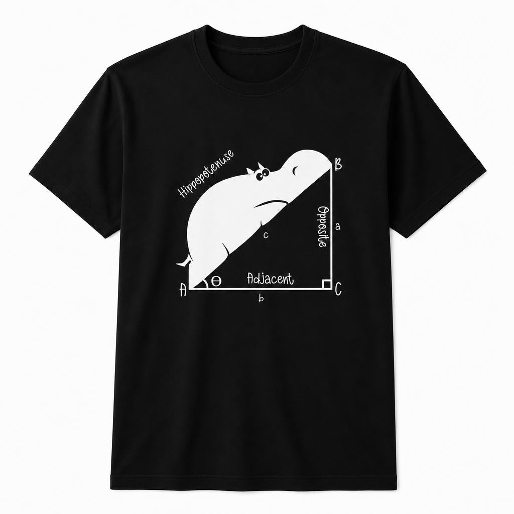 Custom Funny Hippopotenuse Math Teacher Geometry Gift Unisex T-Shirt