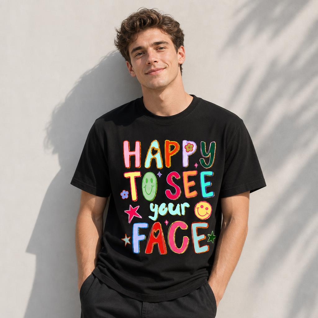 Personalized Happy To See Your Face Shirt Colorful Teacher Unisex T-Shirt