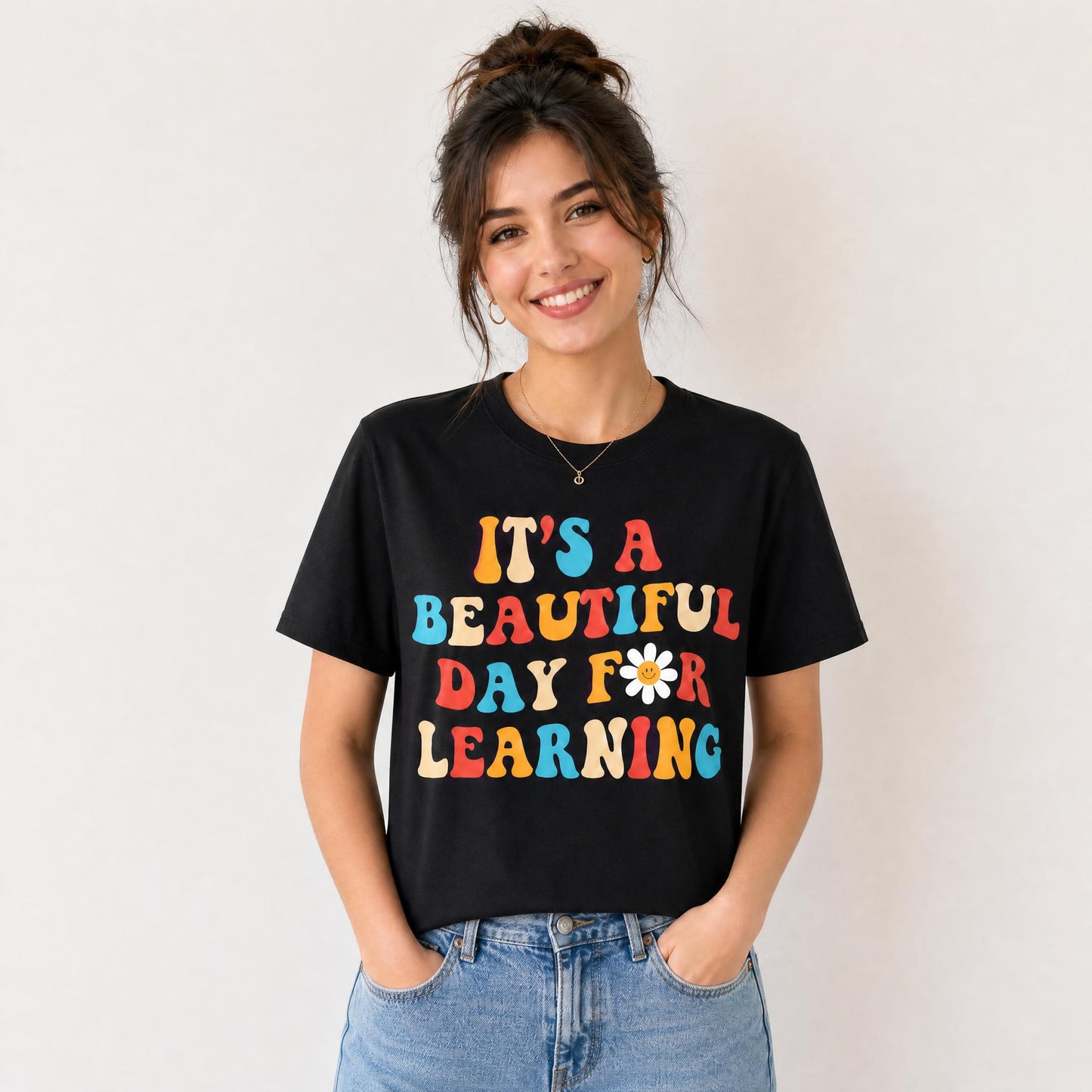 Personalized Teacher Humor Shirt - Custom Name & It's a Beautiful Day for Learning T-Shirt
