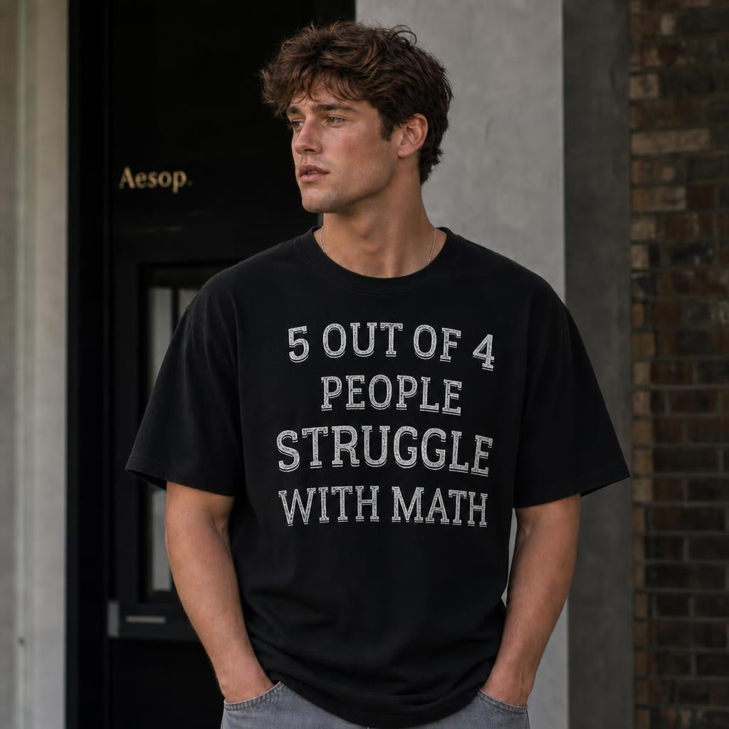 Custom Funny Math Teacher 5 Of 4 People Struggle Gift Unisex T-Shirt