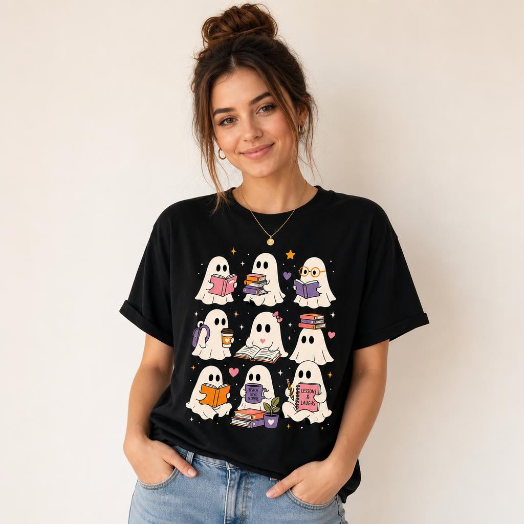 Personalized Bookish Halloween Shirt Custom Teacher Librarian Gift Unisex T-Shirt
