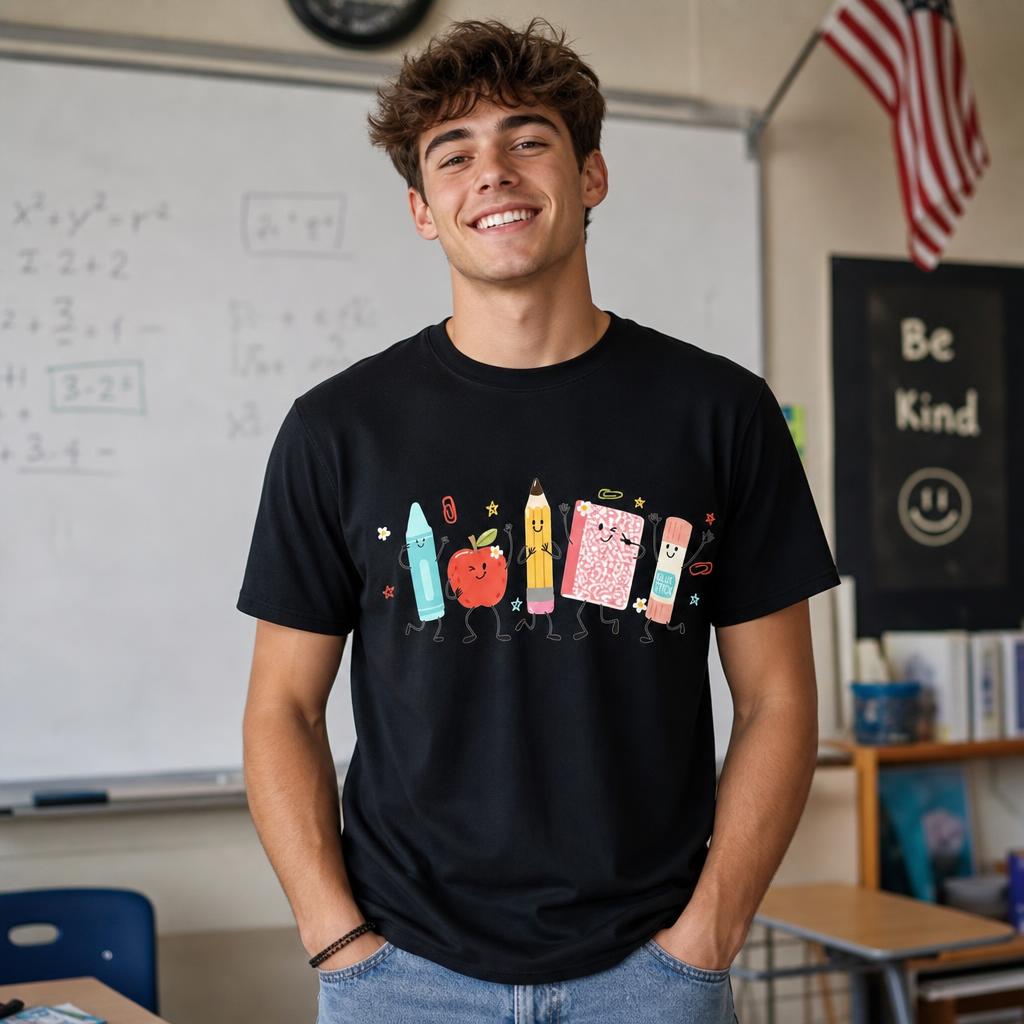 Custom Kindergarten Teacher Shirt Cute School Supplies Gift Unisex T-Shirt