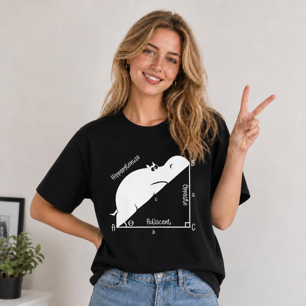 Custom Funny Hippopotenuse Math Teacher Geometry Gift Unisex T-Shirt