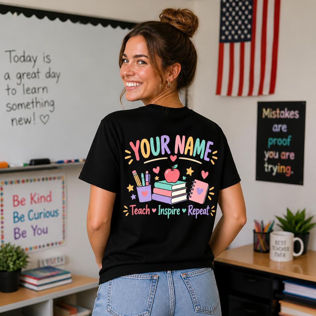 Personalized Custom Professionally Developed Cute Teacher Unisex T-Shirt